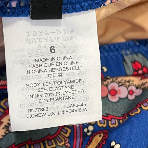 J.Crew Women's Dark Blue Floral Print One-Piece Swimsuit Size 6 - Picture 7 of 10